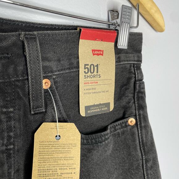 Levi's 501 Original Cutoff Light Wash Premium Denim Shorts Distressed Sz 27 - Picture 7 of 10